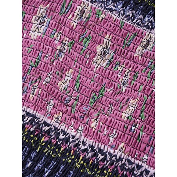 5X 28 Plus Size BloomChic Floral Patchwork Midi Dress Ruffle Sleeve Boho - Picture 5 of 6